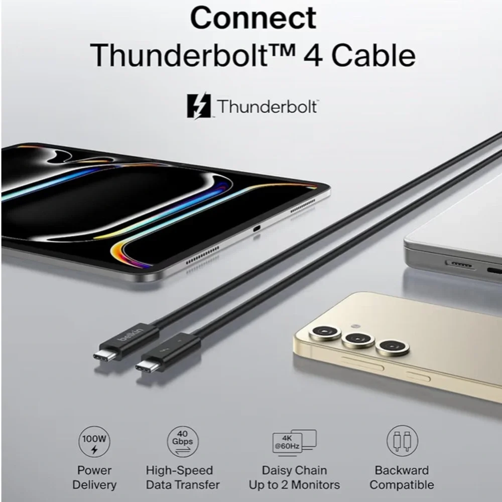 Belkin Connect Thunderbolt 4 Cable, 6.6ft/2m